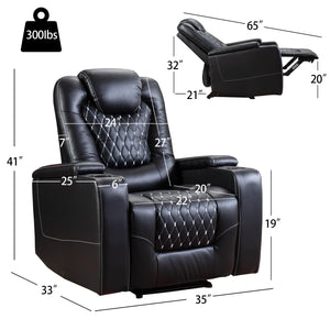 Power Recliner Chair with USB Ports and Cup Holders