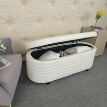 PU Storage Ottoman Bench  for Bedroom End of Bed Stool with Safety Hinge for Living Room, Entryway