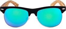 Real Zebra Wood Browline Style RetroShade Sunglasses by WUDN