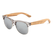 Real Zebra Wood Browline Style RetroShade Sunglasses by WUDN